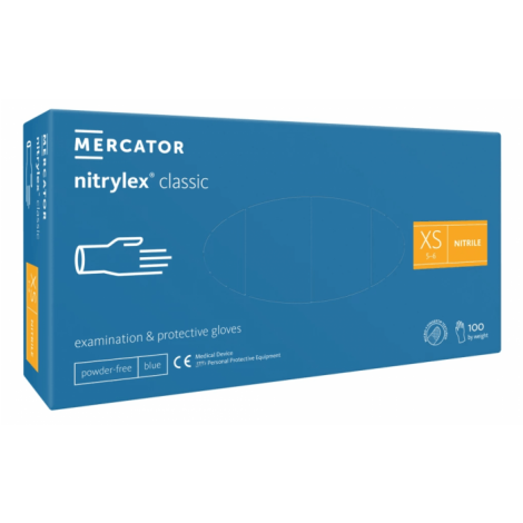 Rękawice nitrylowe bezpudrowe 100 sztuk Nitrylex Classic Blue rozmiar